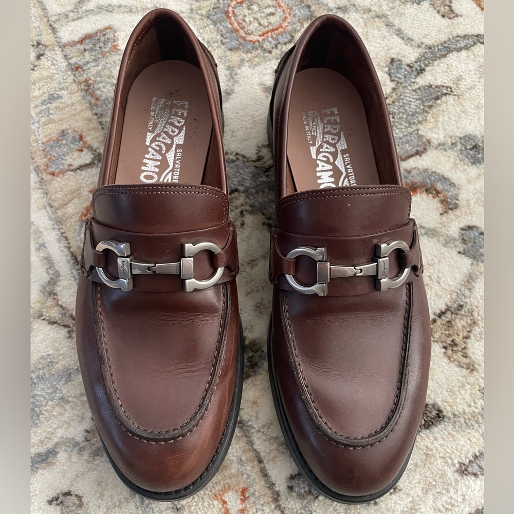 Salvatore Ferragamo Men's Brown Leather Loafers